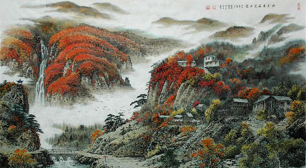 中国著名山水画家贺振宽作品欣赏